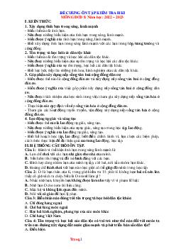 Đề Cương Ôn Tập Học Kỳ 1 Môn GDCD Lớp 8 Năm 2022-2023