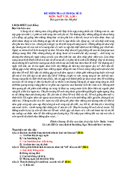 Đề thi học kì 2 Ngữ Văn 7 - Đề 5 | Chân trời sáng tạo năm 2024