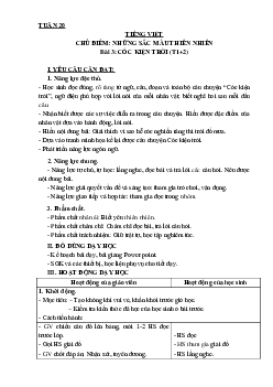 Bài 3: Cóc kiện Trời - Tiết 1+2 | Giáo án Tiếng Việt 3 | Kết nối tri thức
