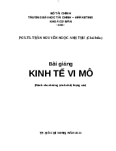 Bài giảng Kinh tế vi mô 1 - Kinh tế vi mô | Trường Đại học Hà Nội
