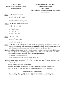 Đề kiểm tra giữa kì 1 Toán 8 năm 2019 – 2020 trường Trường Chinh – TP HCM