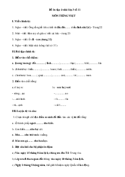 Đề ôn tập ở nhà lớp 3 số 11 - (Ngày 14/3)