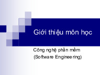 Slide Giới thiệu môn học Công nghệ phần mềm | Trường Đại học Công nghệ, Đại học Quốc gia Hà Nội