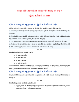 Soạn bài Thực hành tiếng Việt trang 64 | Ngữ văn 7 Tập 2 Kết nối tri thức