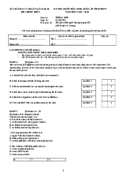 Sở giáo dục và đào tạo Gia Lai – Đề thi chọn học sinh giỏi cấp tỉnh THPT năm học 2014 – 2015 môn Tiếng Anh