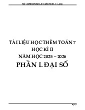 Tài liệu học thêm Toán 7 học kì II năm học 2025 – 2026 phần Đại số