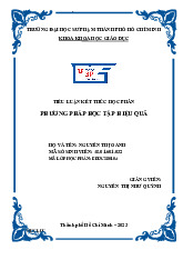 Tiểu luận PHƯƠNG PHÁP HỌC TẬP HIỆU QUẢ| Trường Đại học Sư phạm TP HCM