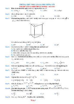 Đề thi thử tốt nghiệp Toán năm 2023 Triệu Quang Phục lần 1 (có lời giải chi tiết)