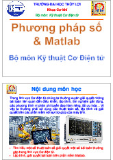Giáo trình Phương pháp số & Matlab môn Kỹ thuật Cơ Điện tử | Trường Đại học Thủy Lợi