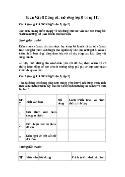 Soạn bài Củng cố, mở rộng lớp 8 trang 111 | Ngữ văn 8 sách Kết nối tri thức