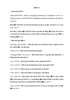 Tài liệu đọc "Hiệp định Evefta và tác động đến Việt Nam" của môn Thương mại quốc tế