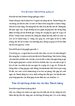 Tóm tắt truyện Thánh Gióng | Ngữ văn 6 Kết nối tri thức