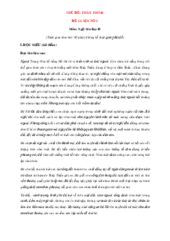 Bộ đề luyện đọc hiểu viết ngữ văn 10 phần thần thoại (Có đáp án)