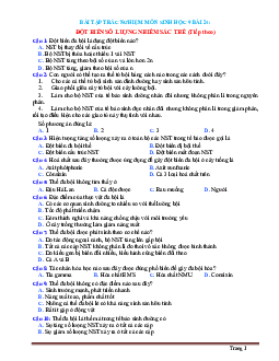 Trắc Nghiệm Sinh 9 Bài 24: Đột Biến Số Lượng Nhiễm Sắc Thể Tiếp Theo (Có Đáp Án)