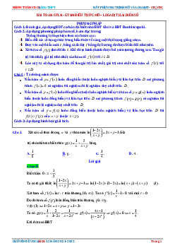 Bài toán GTLN – GTNN biểu thức mũ – lôgarit nhiều biến số