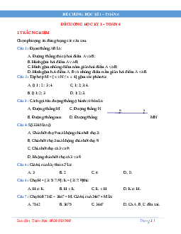 Đề cương ôn tập học kì 1 môn Toán 6