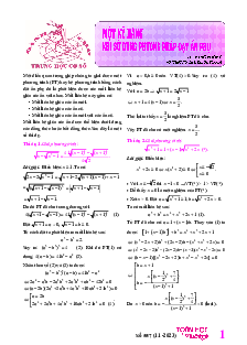 Một kỹ năng khi sử dụng phương pháp đặt ẩn phụ giải phương trình – hệ phương trình