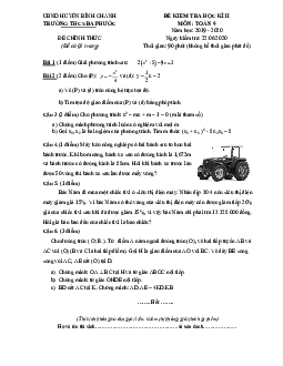 Đề kiểm tra học kì 2 Toán 9 năm 2019 – 2020 trường THCS Đa Phước – TP HCM