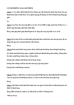 Tổng hợp câu hỏi Ôn tập Email marketing | Trường Cao đẳng Kinh tế Công nghiệp Hà Nội