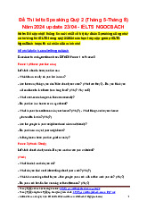Tổng hợp đề Thi Ielts Speaking Quý 2 Tháng 5 đến Tháng 8 | Học viện tài chính