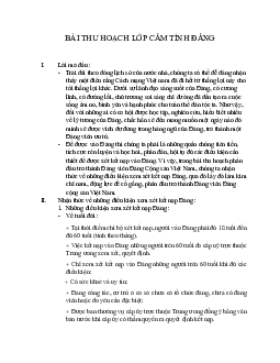 Bài Thu Hoạch Lớp Cảm Tình Đảng