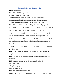 Bài tập cuối tuần Toán lớp 4 Cánh diều - Tuần 4