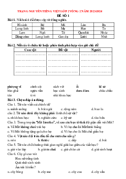 Đề thi Trạng nguyên Tiếng Việt lớp 2 năm 2023 - 2024 Vòng 2
