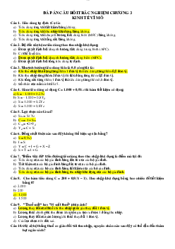 Câu hỏi trắc nghiệm ôn tập chương 3 môn Kinh tế vi mô (có đáp án)