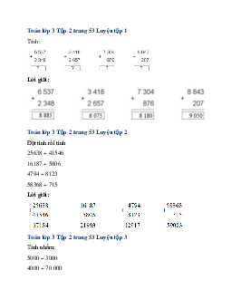 Giải SGK Toán lớp 3 trang 53, 54 Phép cộng trong phạm vi 100 000 | Cánh diều