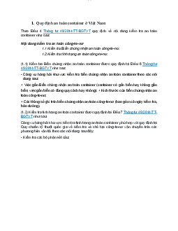 Quy định an toàn Container - Logistics vận tải hàng hóa | Trường Đại học Giao thông Vận Tải