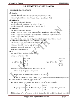 Phân dạng bài tập và lời giải chi tiết chuyên đề hàm số – Lưu Huy Thưởng Toán 12
