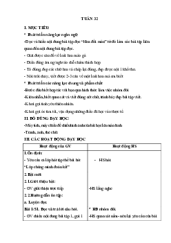 Giáo án buổi 2 Tiếng Việt 1 - Tuần 32 | Cánh diều