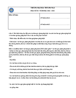 So sánh văn bản quy phạm pháp luật và văn bản áp dụng pháp luật | Pháp luật đại cương | Đại học Thương mại