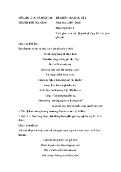 Đề thi học kì 1 lớp 9 môn Ngữ văn Sở GD&ĐT thành phố Đà Nẵng năm học 2019 - 2020