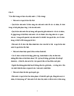 Bài tập tự luận học phần Lý luận chung