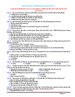 TOP 33 câu trắc nghiệm Lịch Sử 9 bài 24: Cuộc đấu tranh bảo vệ và xây dựng chính quyền dân chủ nhân dân (có đáp án)