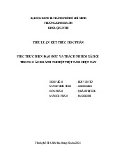 Tiểu luận môn Đạo đức và trách nhiệm xã hội | Đại học Kinh tế Thành phố Hồ Chí Minh