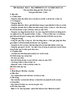 Giáo án Địa Lí 7 Bài 2: Đặc điểm dân cư, xã hội châu Âu | Cánh diều