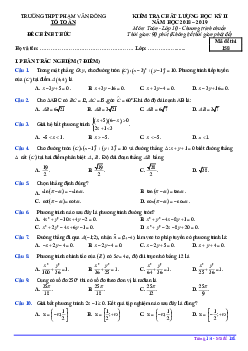 Đề thi HK2 Toán 10 năm 2018 – 2019 trường Phạm Văn Đồng – Quảng Ngãi