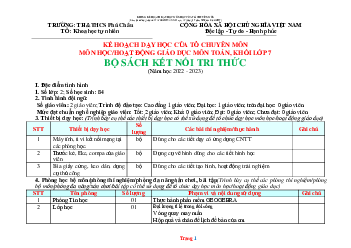 Kế hoạch dạy toán lớp 7 kết nối tri thức năm 2022-2023 học kì 1