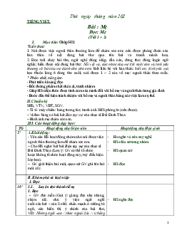Giáo án Tiếng Việt 2 sách Chân trời sáng tạo Học kì 1| Tuần 6