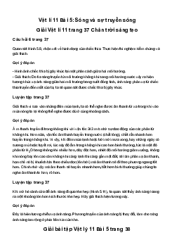 Vật lí 11 Bài 5: Sóng và sự truyền sóng