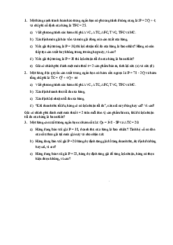 Bài tập kinh tế vi mô | Trường đại học Thương mại