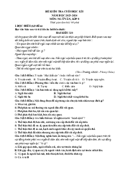 Đề thi học kỳ 1 Ngữ văn 8 Cánh diều (có đáp án)