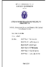 Bài báo cáo quản trị nhà hàng TOPIC: Restaurant Survey and Analysis Restaurant The Hudson Rooms  môn Marketing căn bản | Trường đại học Mở Hà Nội