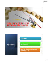 Silde bài giảng chương 6 : Phối hợp chính sách trên IS - LM | Môn kinh tế tài chính