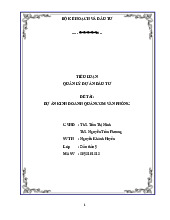 tiểu luận quản lí dự án đầu tư | Chủ đề dự án quán cơm văn phòng