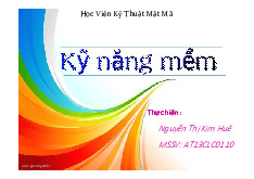Bài giảng Kỹ năng mềm | Trường Đại học Khoa Học Xã Hội và Nhân Văn, Đại học Quốc Gia TPHCM