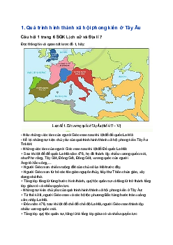 Giải SGK Lịch sử lớp 7 Bài 1: Quá trình hình thành và phát triển chế độ phong kiến ở Tây Âu | Cánh diều