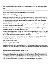 Bài tập cân bằng phương trình hóa học lớp 8 có đáp án chọn lọc